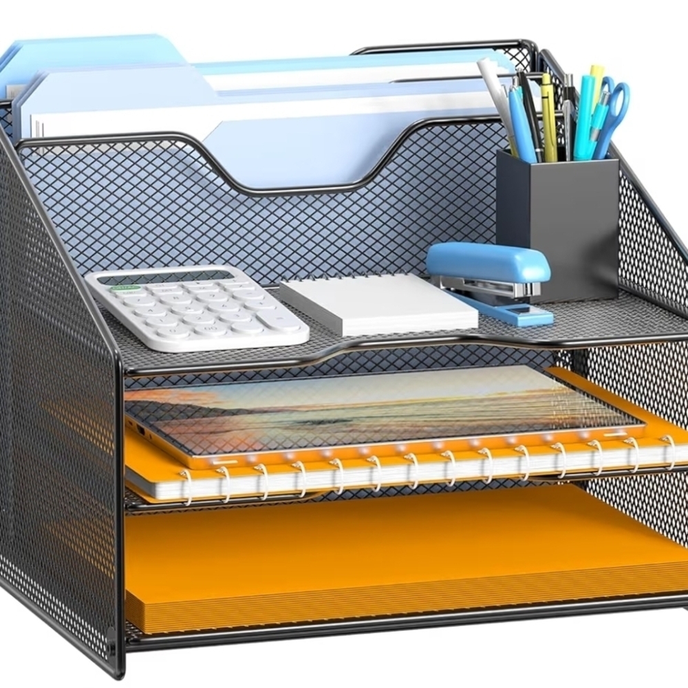 Samstar Desk Black Mesh Desk File Organizer